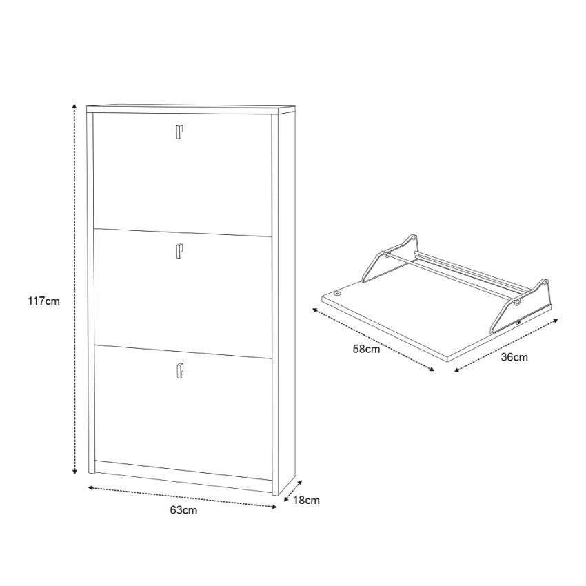 Meuble à chaussures en Bois Blanc 7 paires maximum - 5