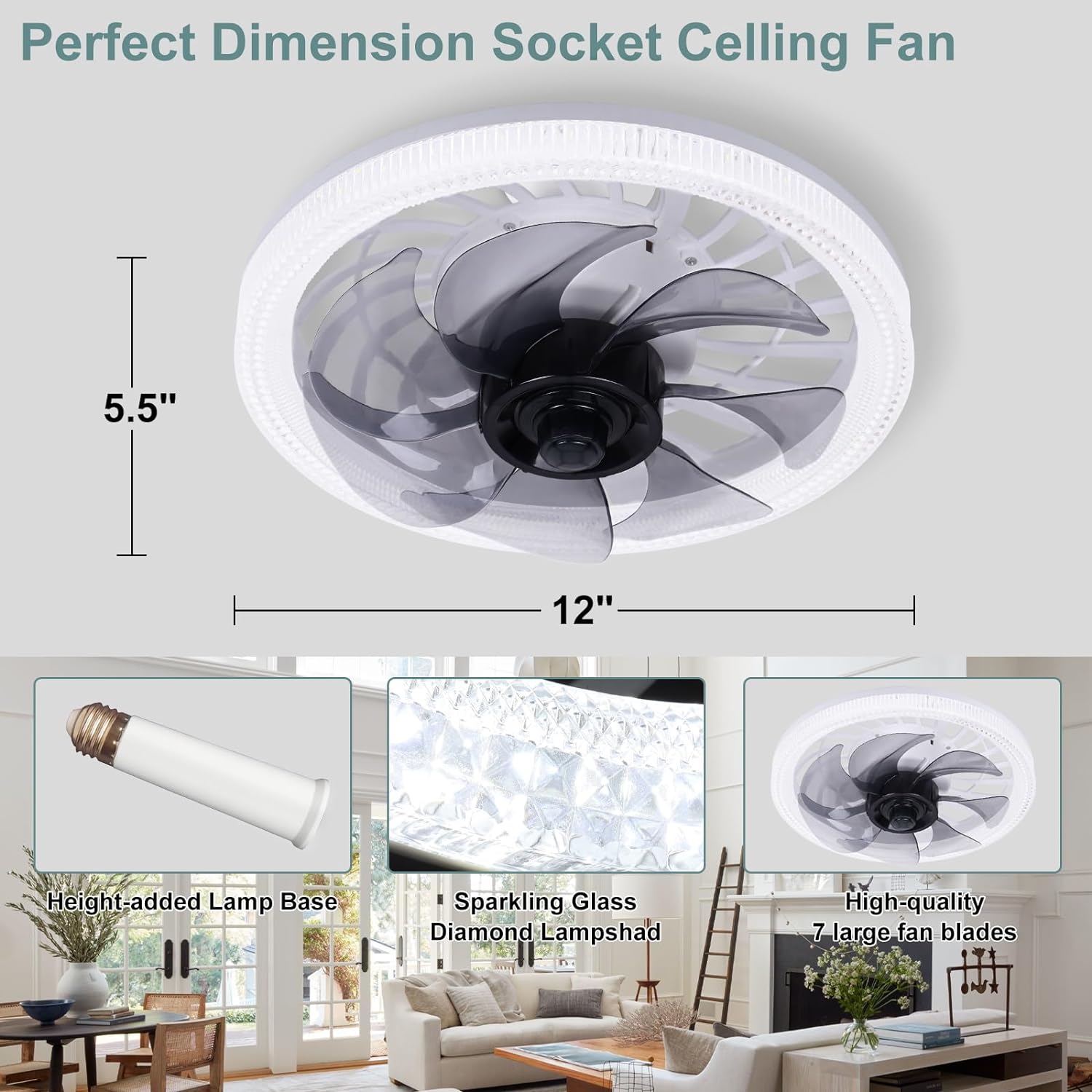 VENTILATORE DA SOFFITTO 42 moderno con illuminazione ventilatore luce LED dimmerabile