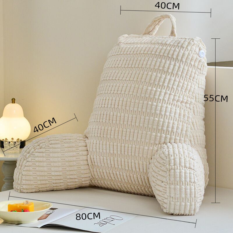 Coussin de lecture mi-doux avec appui-tête incliné | Housse antidérapante, idéal pour le coucher et le soutien de la nuque, coussin de lit pour canapé - 3