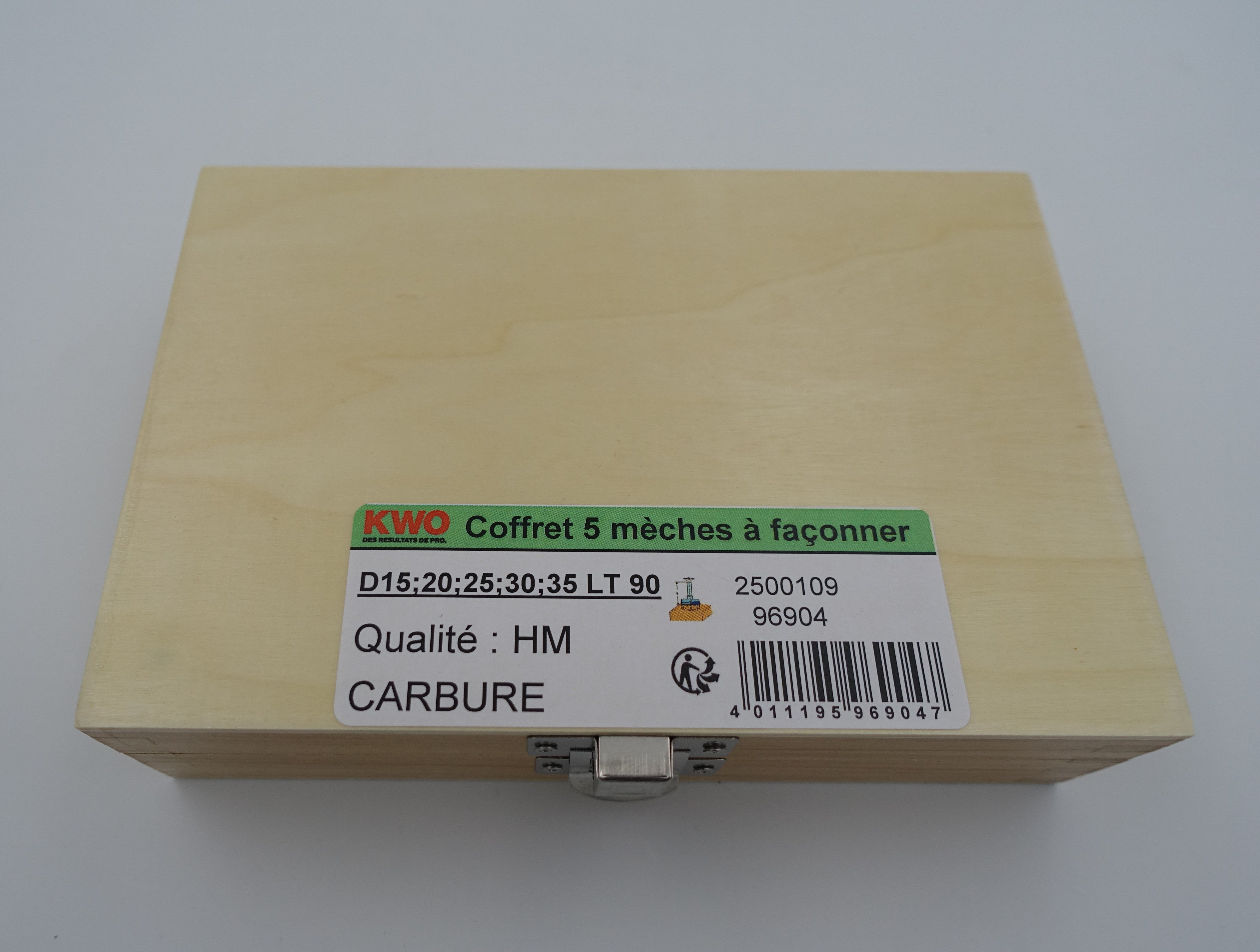 Coffret 5 mèches à façonner carbure D15/20/25/30/35 Q8 et 10 LT90 KWO - 3