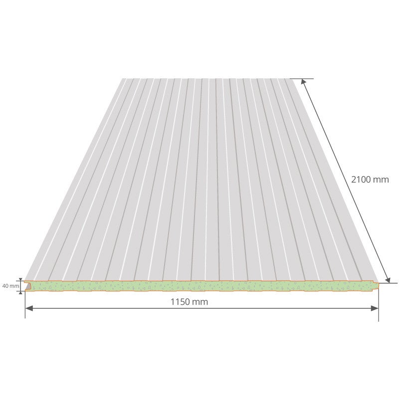 Panneau sandwich de bardage isolé 2100x1150 mm SANDEO WALL® - 4