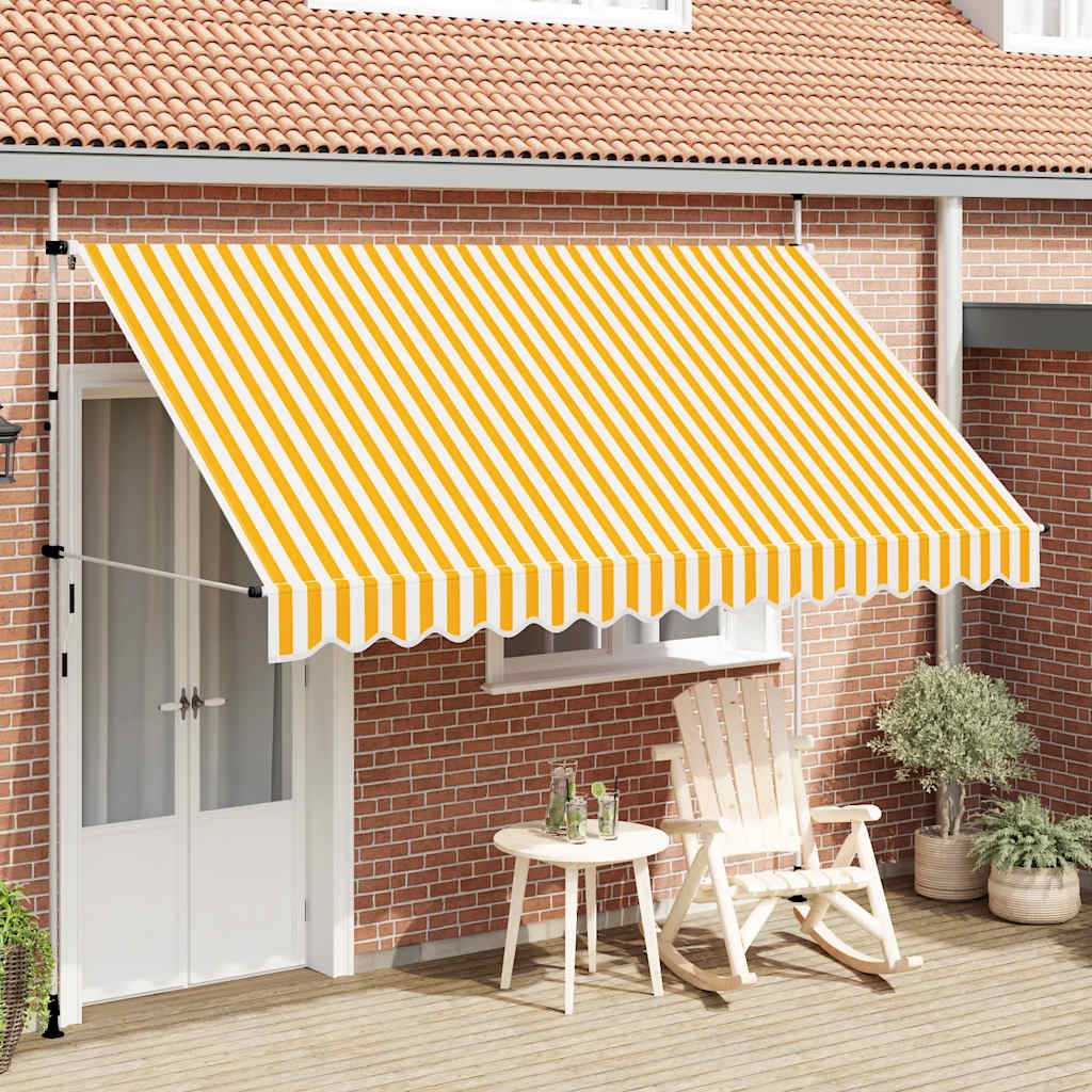 Maison exclusive - toldo manual retráctil 350 cm naranja y blanco a rayas