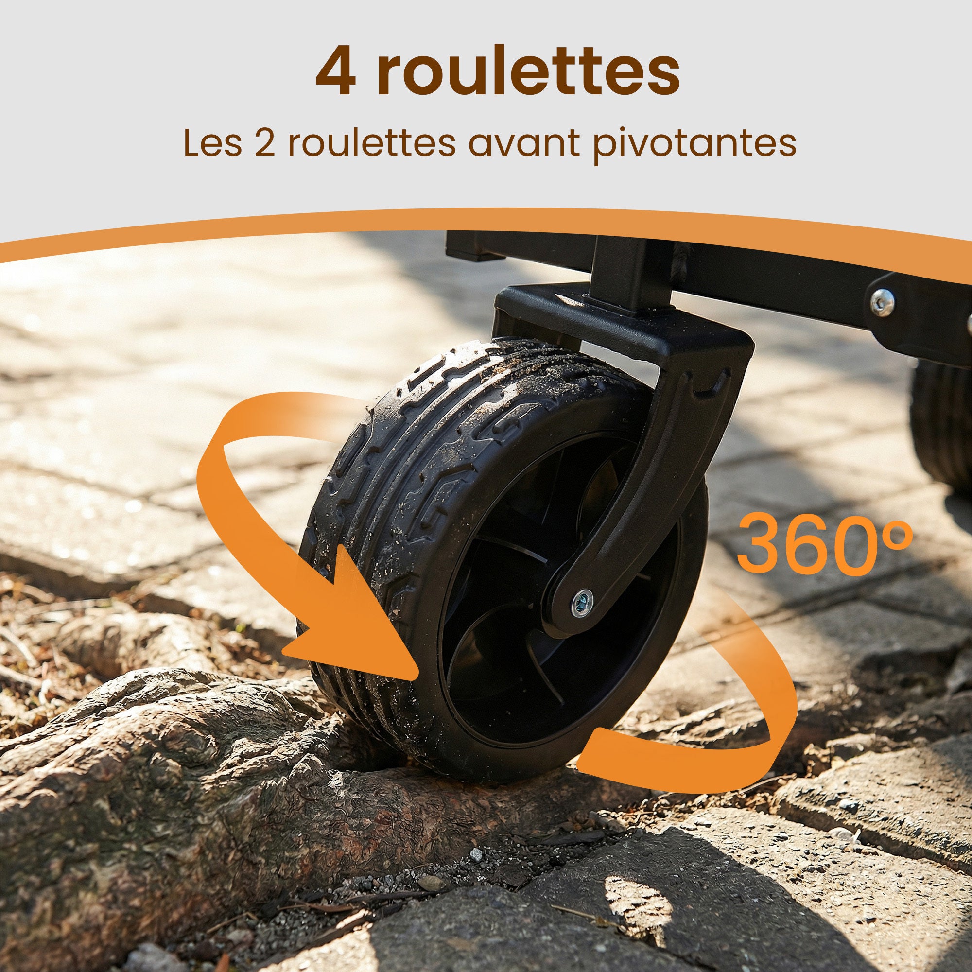 Chariot Pliable, 4 Roues Renforcées, Chariot de Jardin, Grande Capacité 150L, Extérieur, Noir - 6