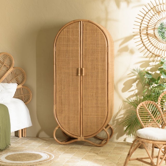 Armadio Giardino Rattan PE Nero 59x40x180cm - Con 4 Ripiani, Acciaio Verniciato, Impermeabile - Foto 5