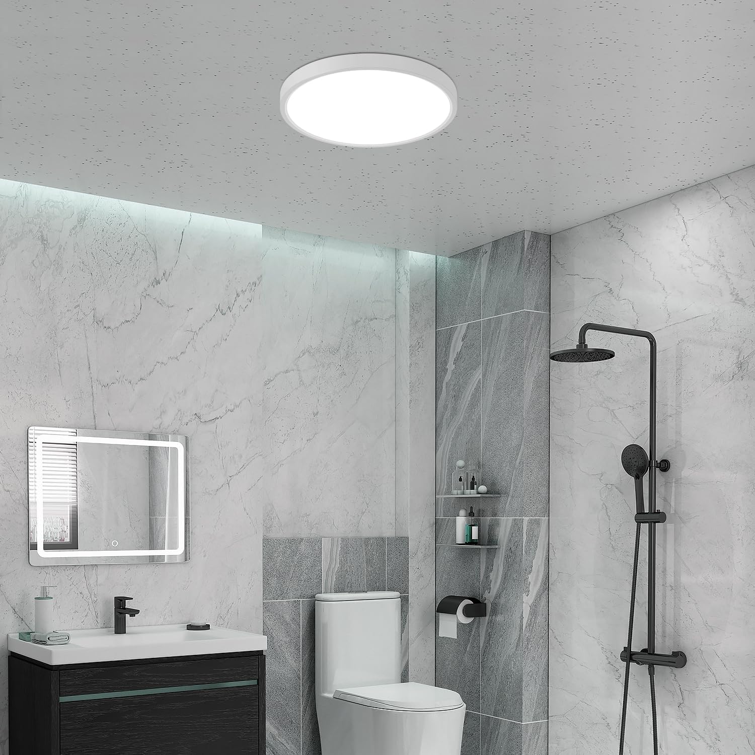 Moderna Plafoniera LED Da W Design A Onda Bianco Freddo Da K Con Tubi Ideale Per Soggiorno Camera Da Letto Cucina Nero Classe Energetica E 98751555 - Foto 4