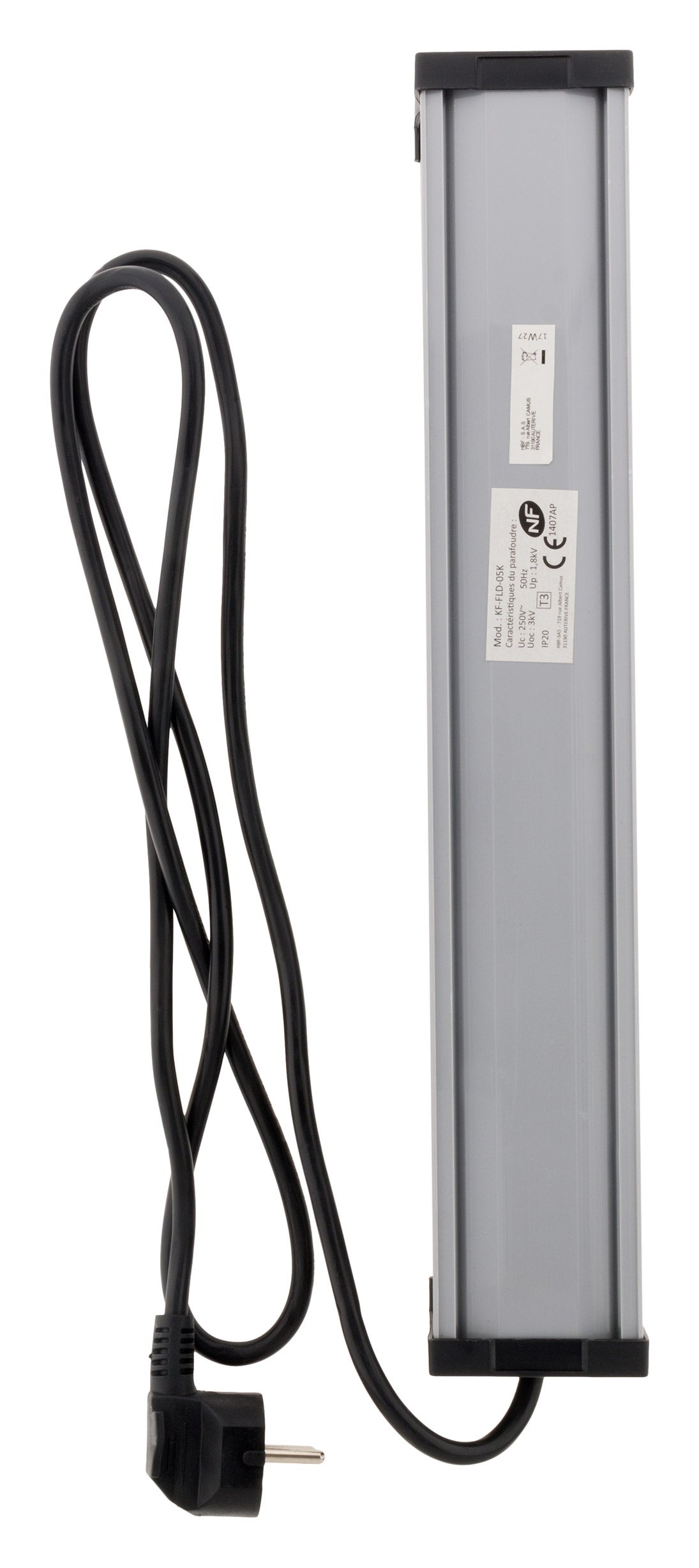 Bloc parafoudre 5x16A avec interrupteur - Noir - Zenitech - 3