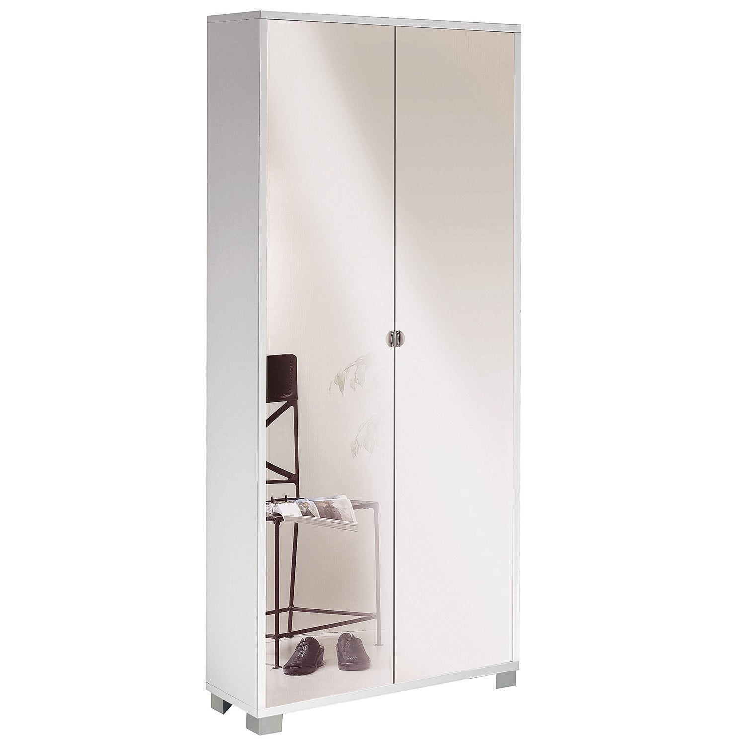 Mobile 2 Ante Specchio 83L x 29P x h190 – Finitura Bianco Fiammato – Sarmog - 8