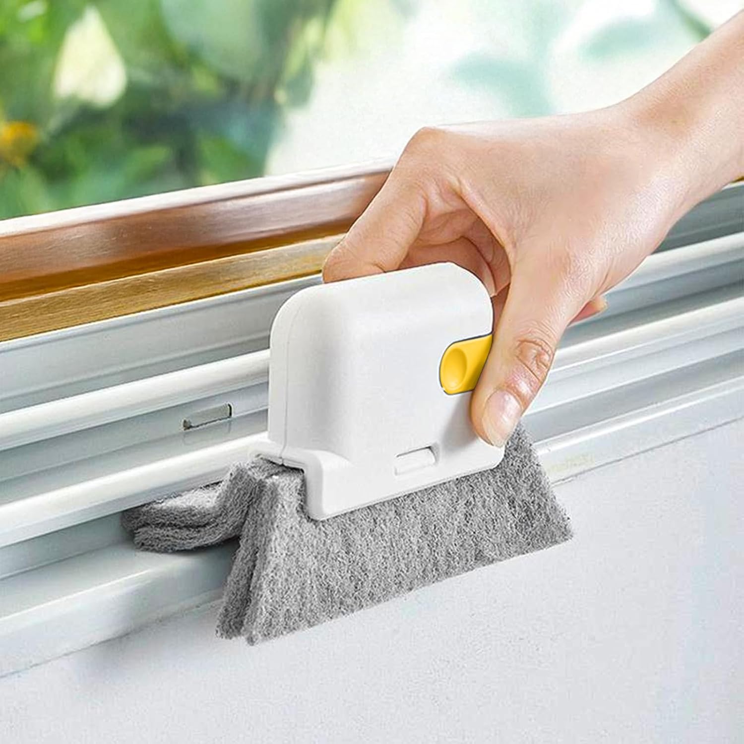 Set Di 2 Spazzole Per Pulizia Fessure E Guide Finestre – Manico Ergonomico, Portatile E Multiuso