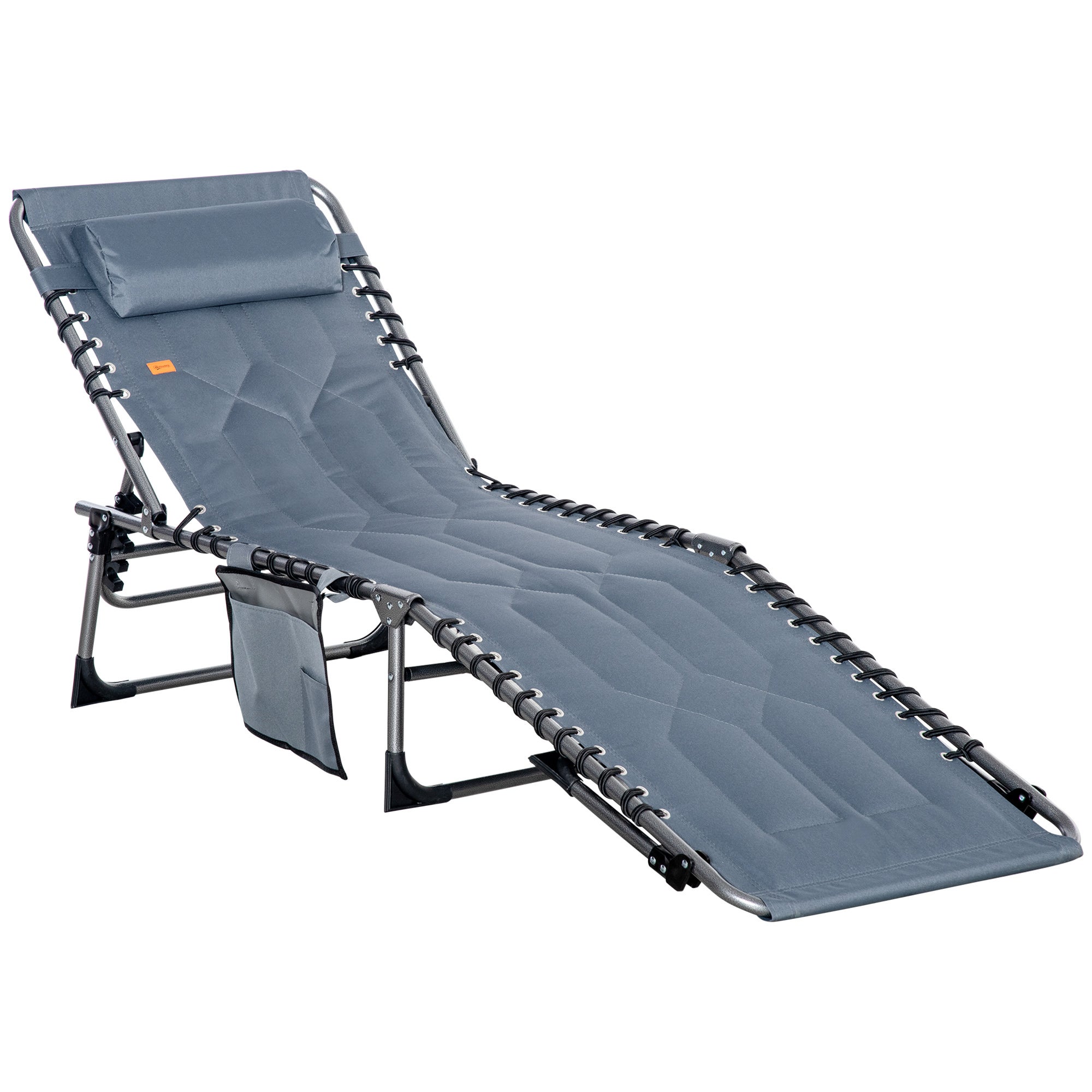 Lit De Camping Pliant Avec Coussin - Capacité 200 Kg - Multi-couleur - Boîte Rouverte