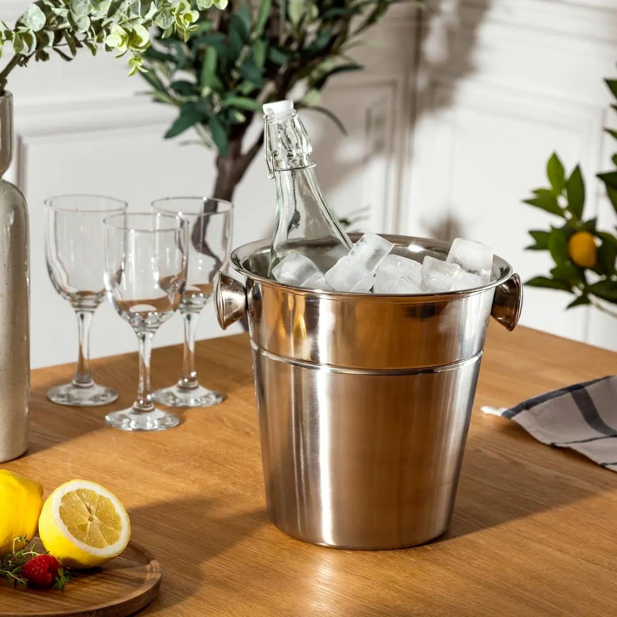 Seau à Champagne Ovo Mepra SPA 230438 - Rafraîchisseur Élégant En Acier Inoxydable Haut De Gamme