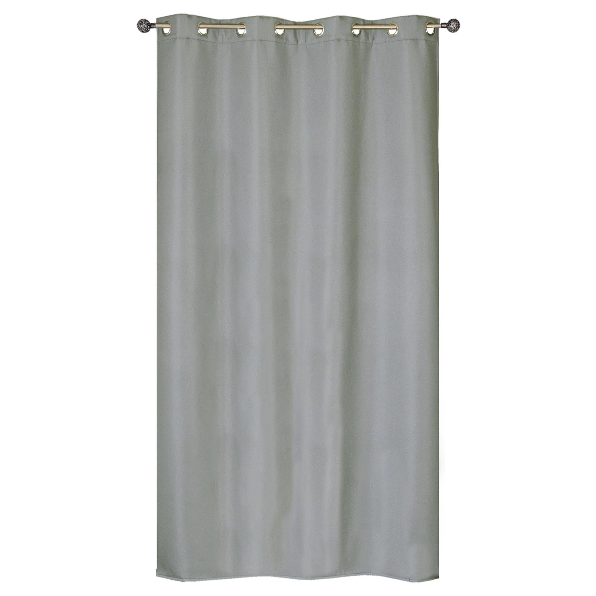Rideau isolant thermique et phonique à œillets 140x240cm prêt à poser, gris. - 2