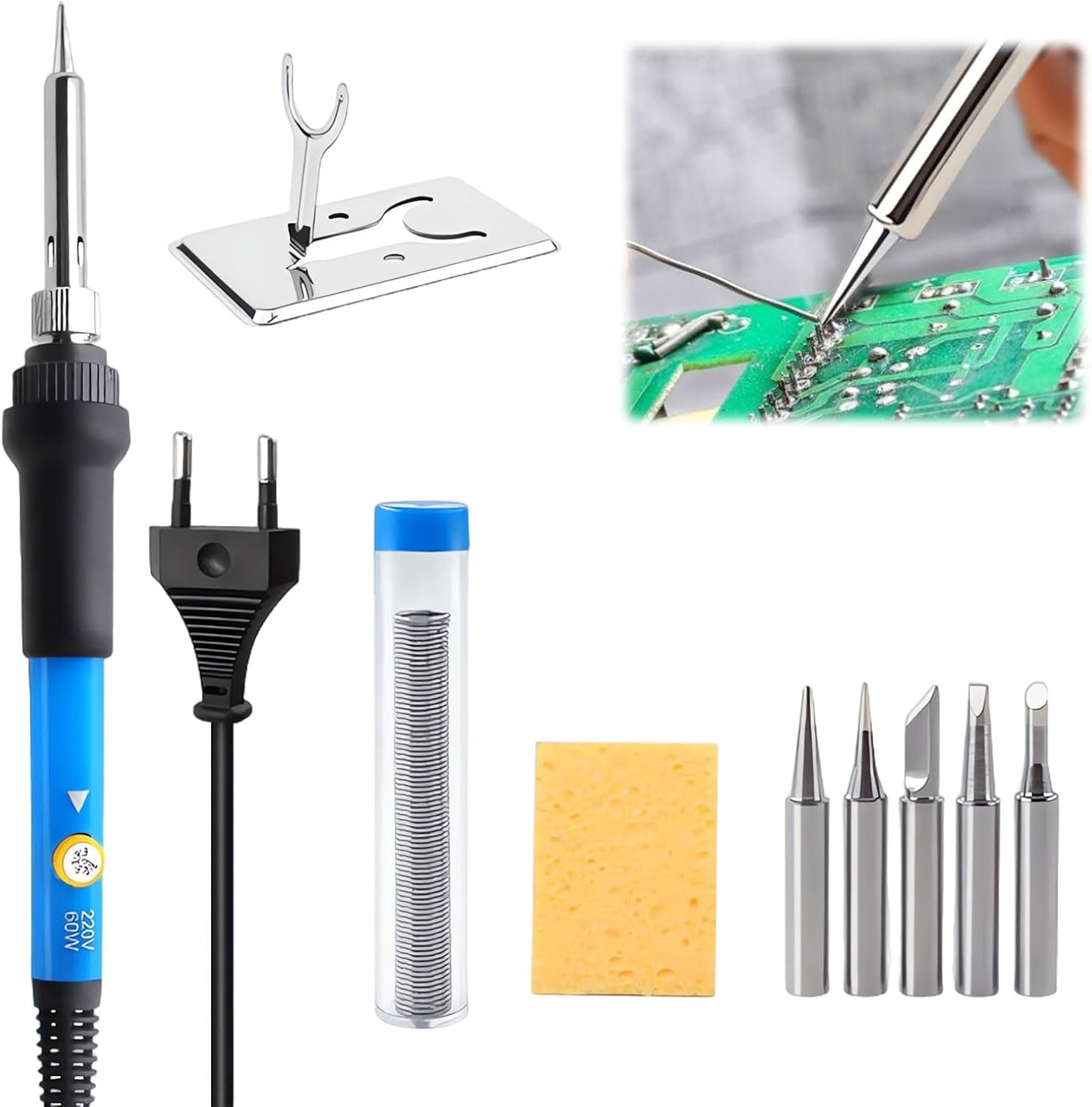 Set de ciocan de lipit cu 9 piese, ciocan de lipit electronic de precizie cu staniu, pentru lipire și reparații zilnice.