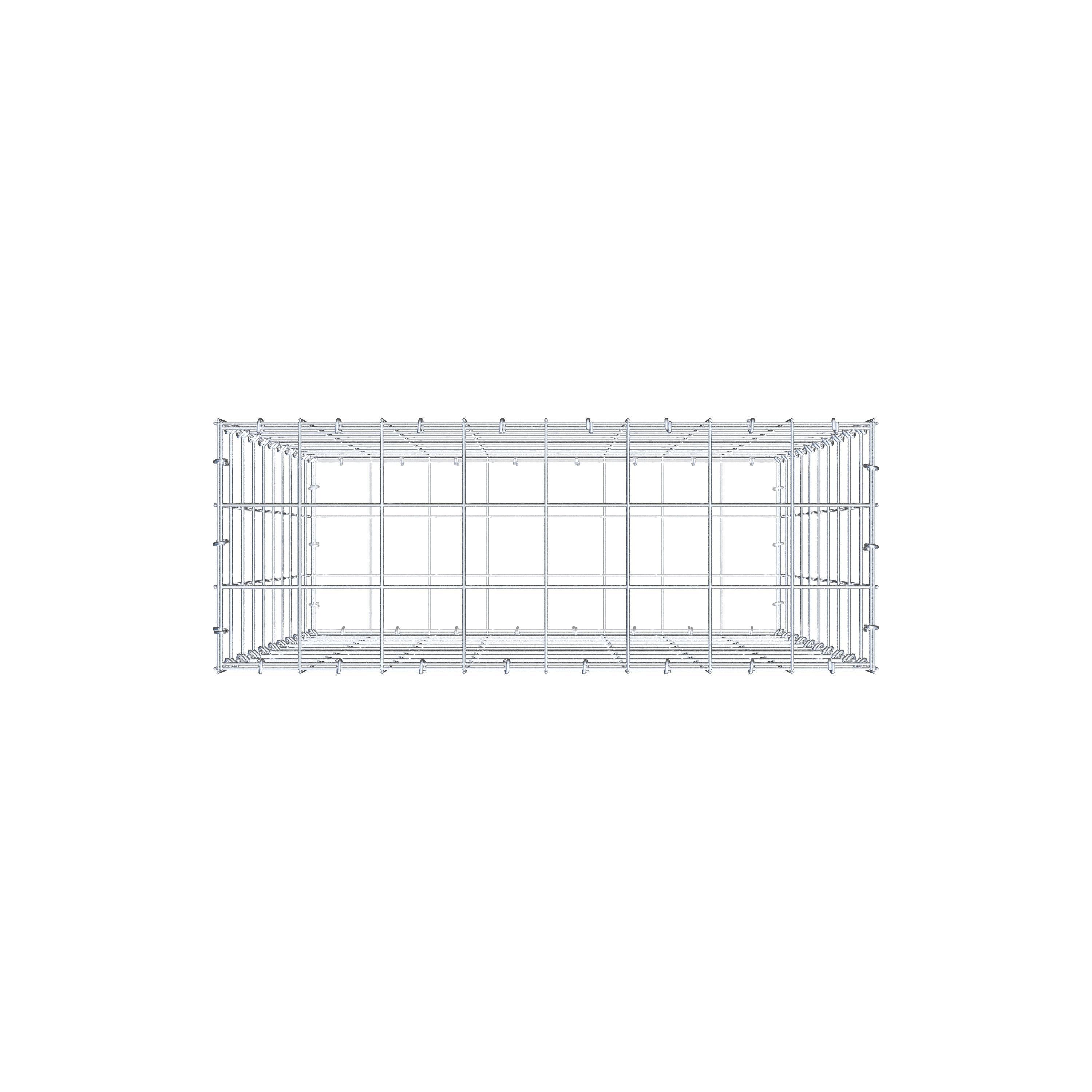 Gabiona - Gavión de acero galvanizado 100x80x30cm (LxAxP), malla 10 x 10cm, Anillo en C, jaula metálica para muro o jardín - 8