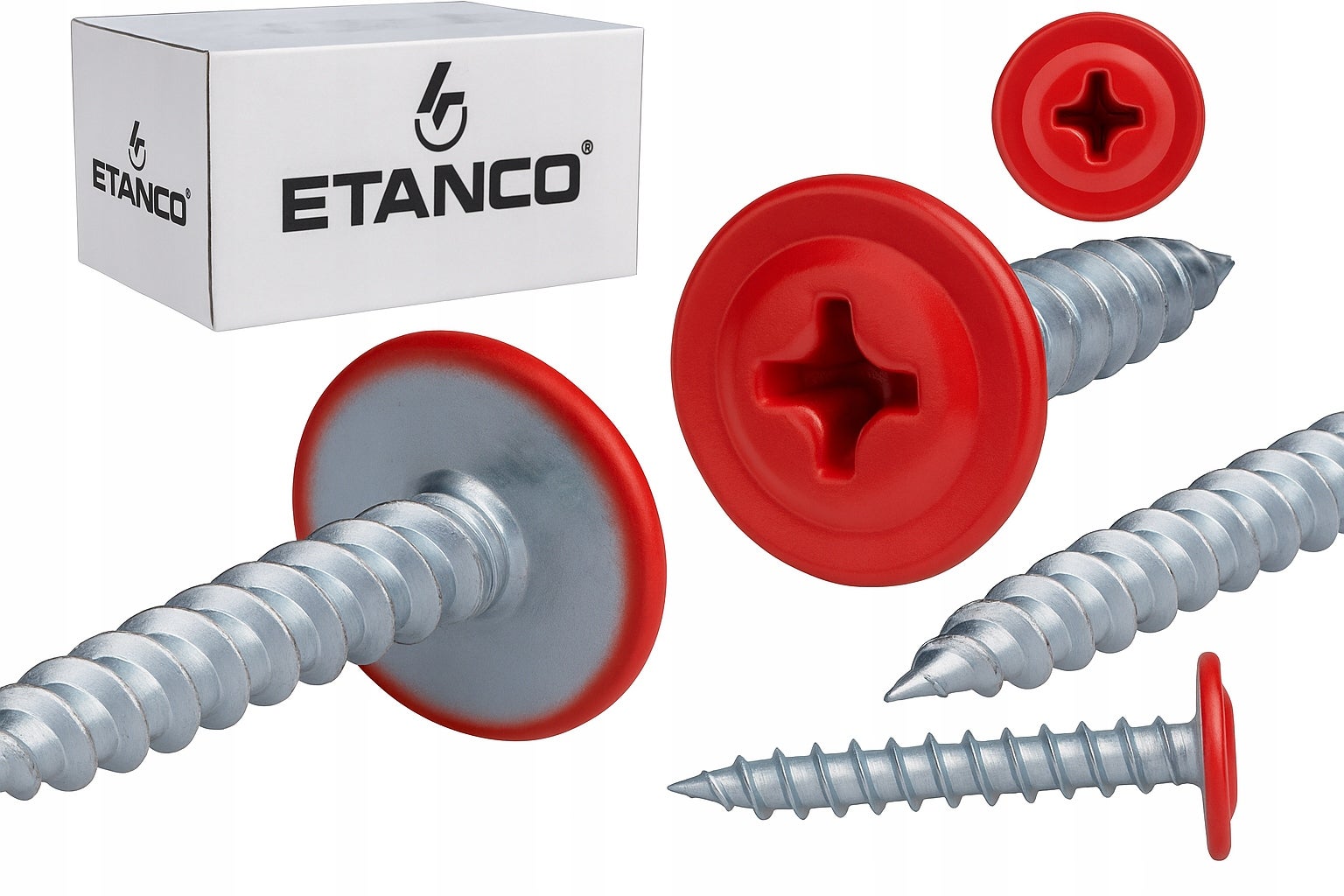 Wkręty podkładkowe Etanco do stali, zszywka 4,2x19mm, RAL3020 GM-S 250szt