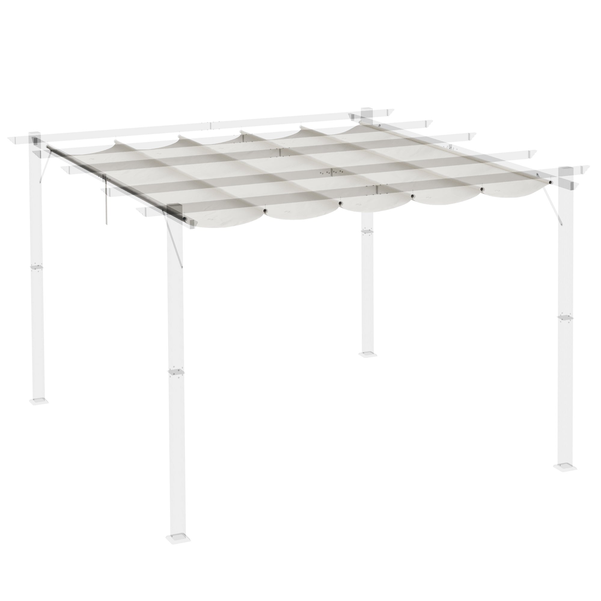 Cubierta para Pérgola Outsunny Tela Poliéster Crema 250x255x6 cm - 4