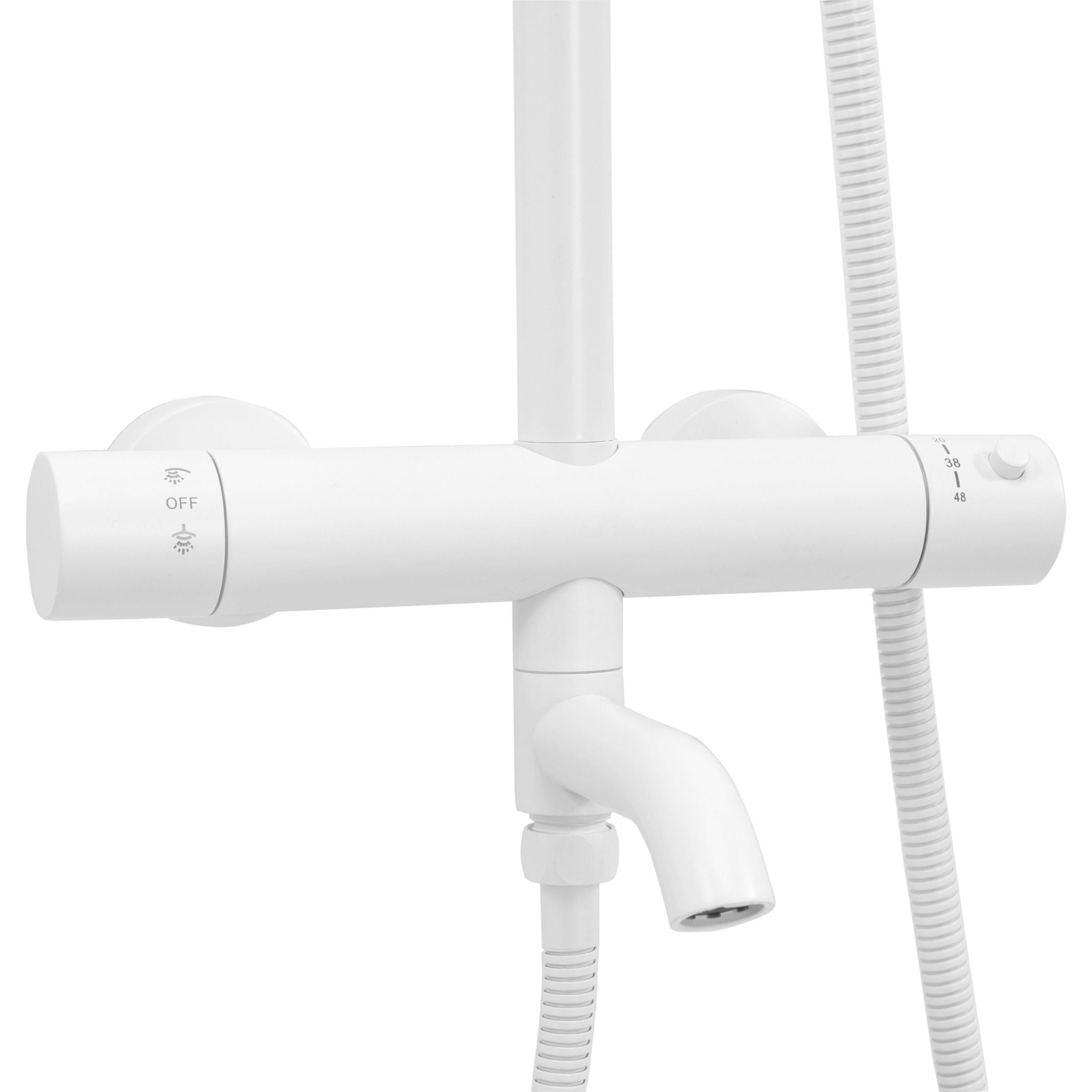 COLONNE DE DOUCHE-BAIGNOIRE ENCASTRÉE REA LUNGO THERMOSTAT WHITE 45X26,5X117CM - 6