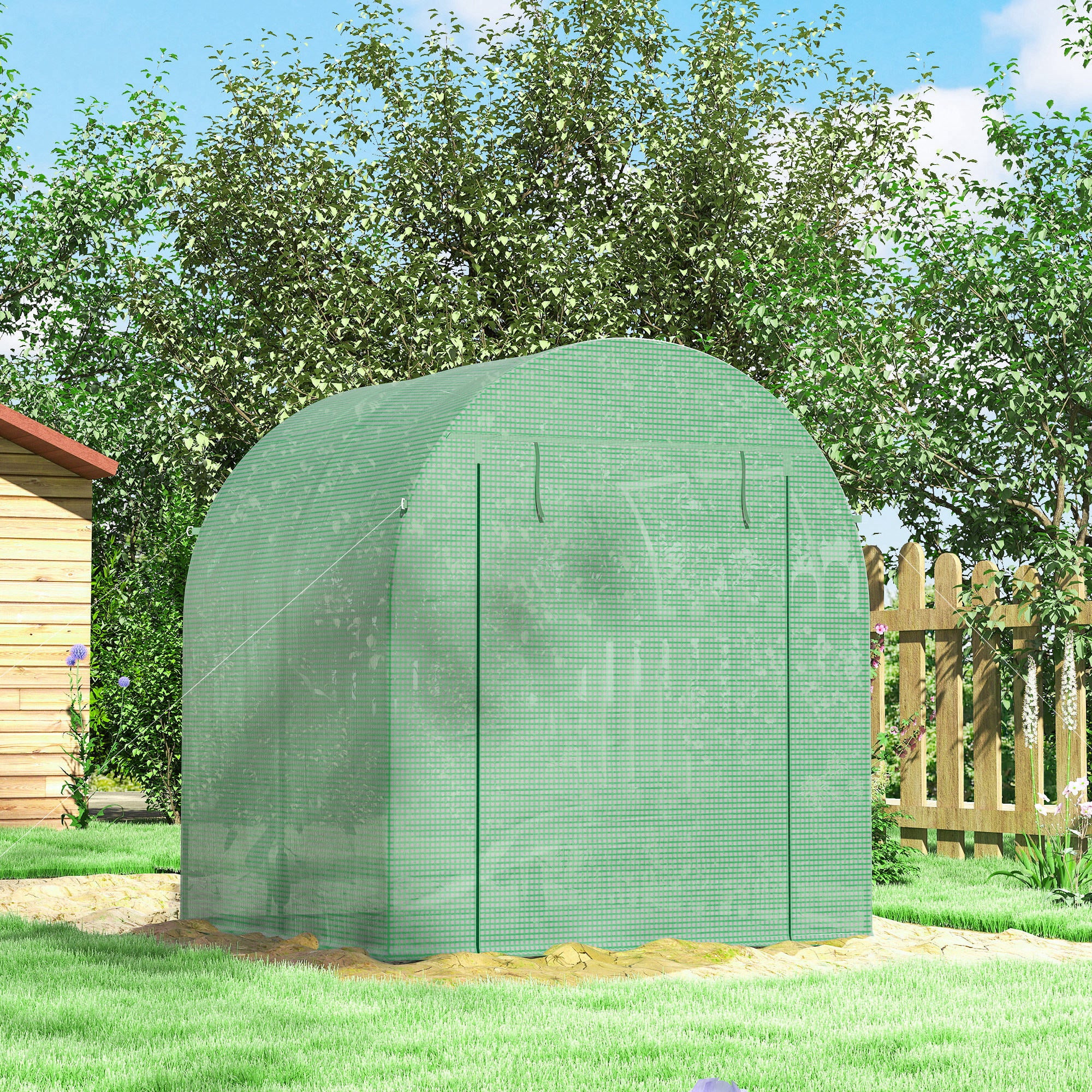 Serre tunnel de jardin PE Outsunny - 8