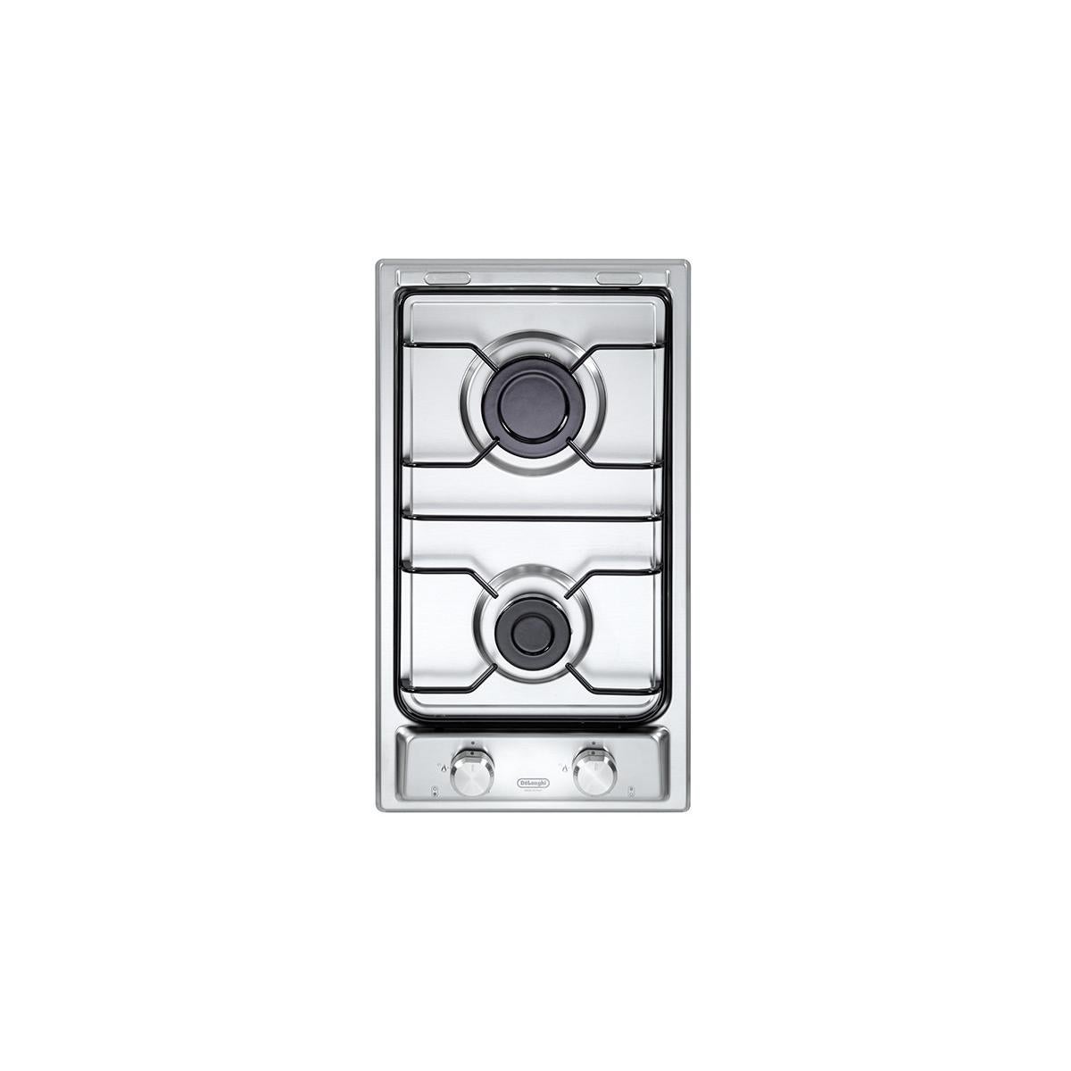 Delonghi Placa De Gas I 23 D Empotrable De 30 Cm En Acero Inoxidable Con 2 Fuegos Acero Inoxidable, Leroy Merlin