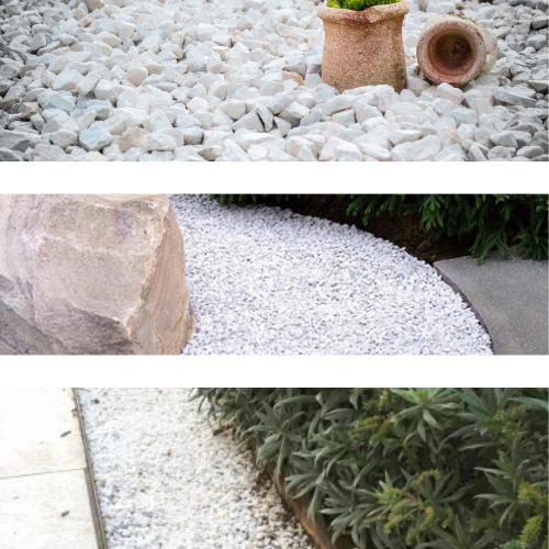 Grava decorativa para jardines Blanco Puro 5 Kg (12/20 mm). Piedra Blanca. Vegara Stone - 5