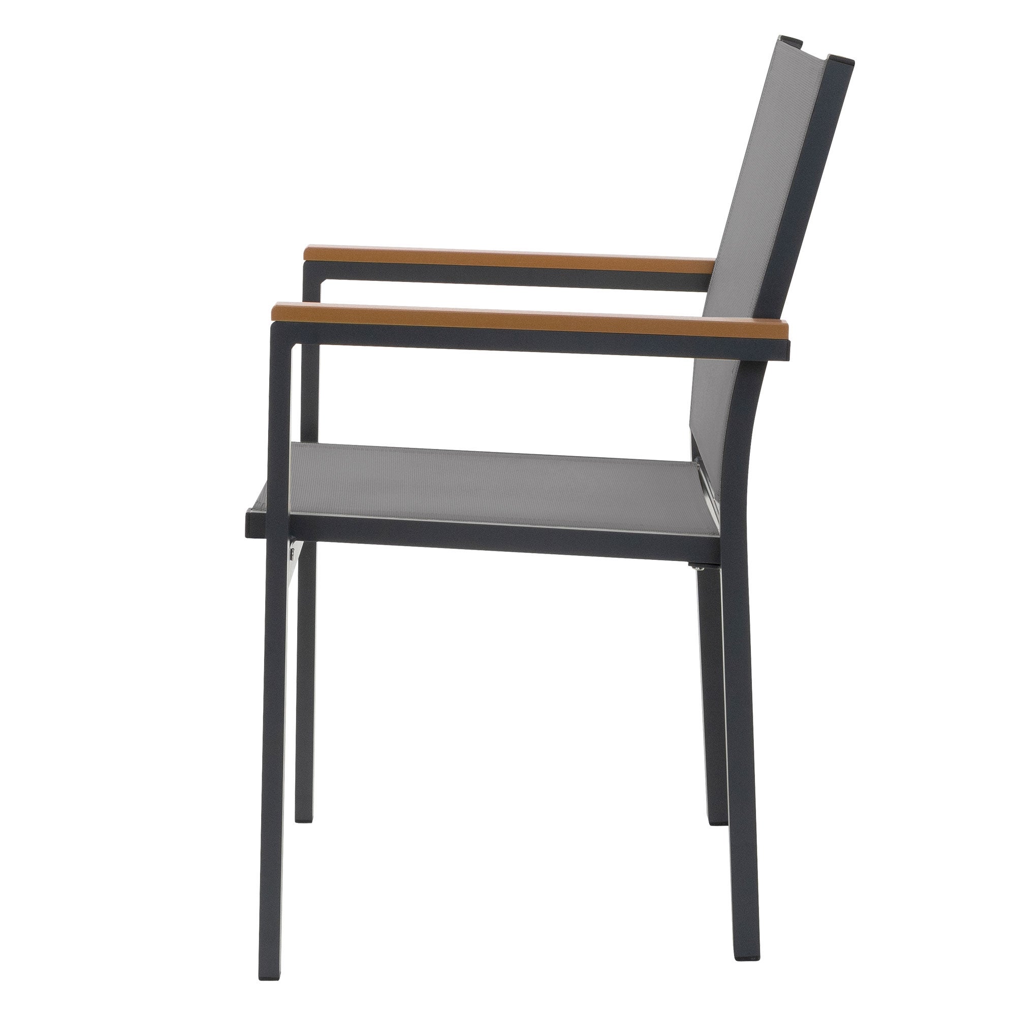 Lot de 6 Chaise de jardin sans coussin en Aluminium Gris - 3