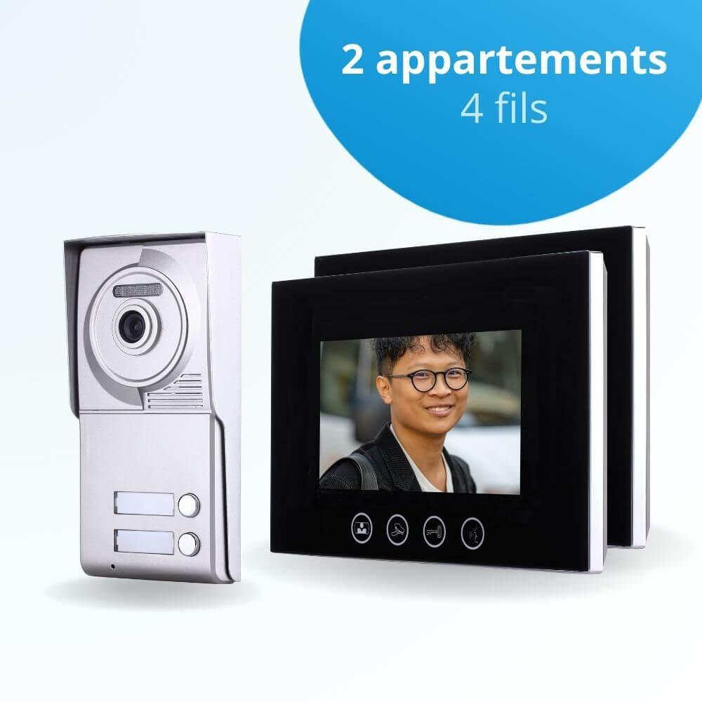 Interphone Vidéo 4,3'' 2 Fils Avec Caméra Grand Angle Et Mémoire - Acier Inoxydable