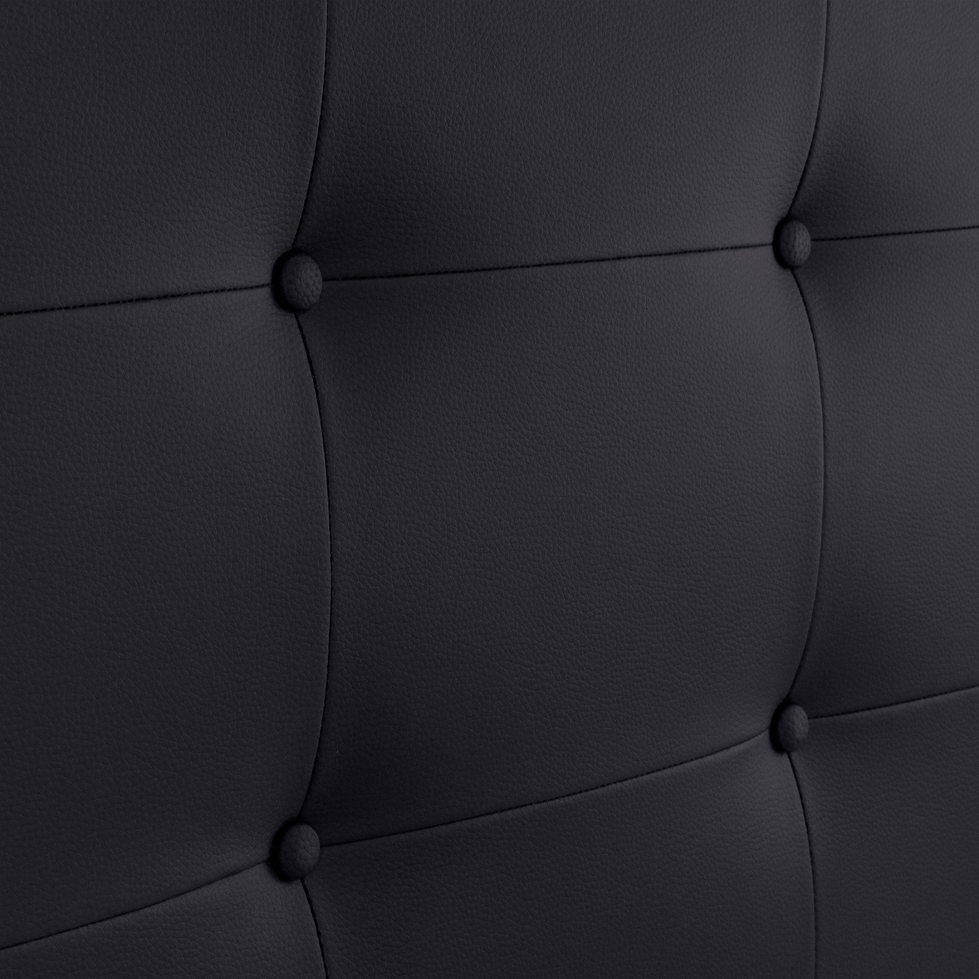 DHOME Cabecero Capitoné hasta el Suelo Cabezal 8cm tapizado Polipiel para Cama Dormitorio (150cm, Negro) - 2