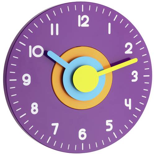 TFA Dostmann Horloge Murale Analogique Pour Chambre D'Enfant - Mouvement Silencieux Multicolore 60.3015.11