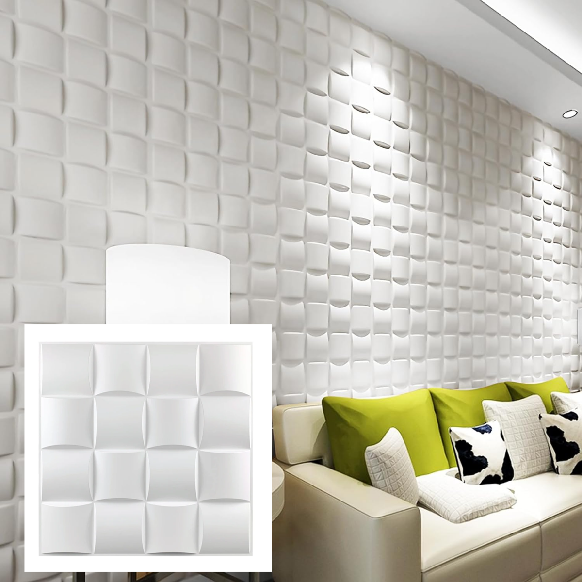 Lot de 15 panneaux muraux 3D, carreaux muraux en PVC imperméables ...