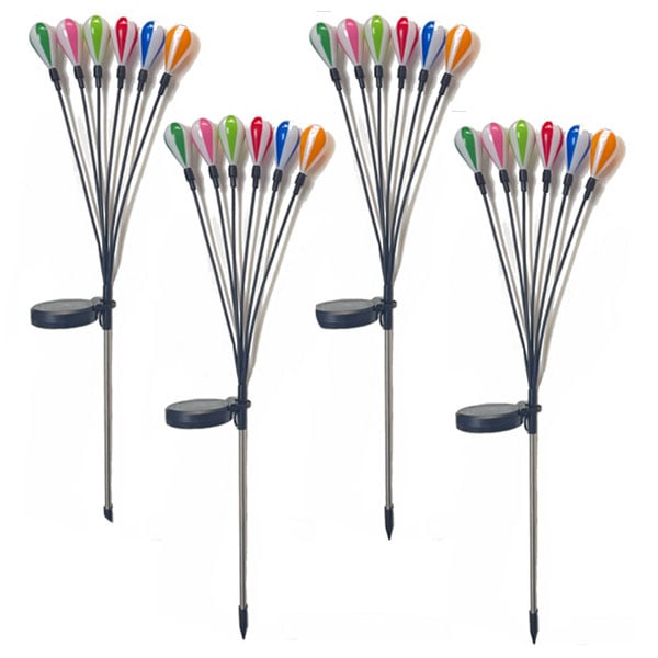 4 sztuki dekoracji podwórza zewnętrznego LED solarny balon na gorące powietrze, lampa trawnikowa girlanda ogrodowa - ciepłe światło - 6 głowic