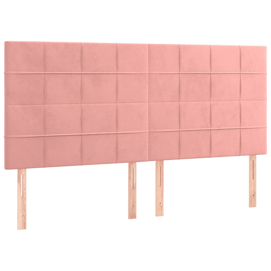 Cadre de lit sans matelas rose velours - 8