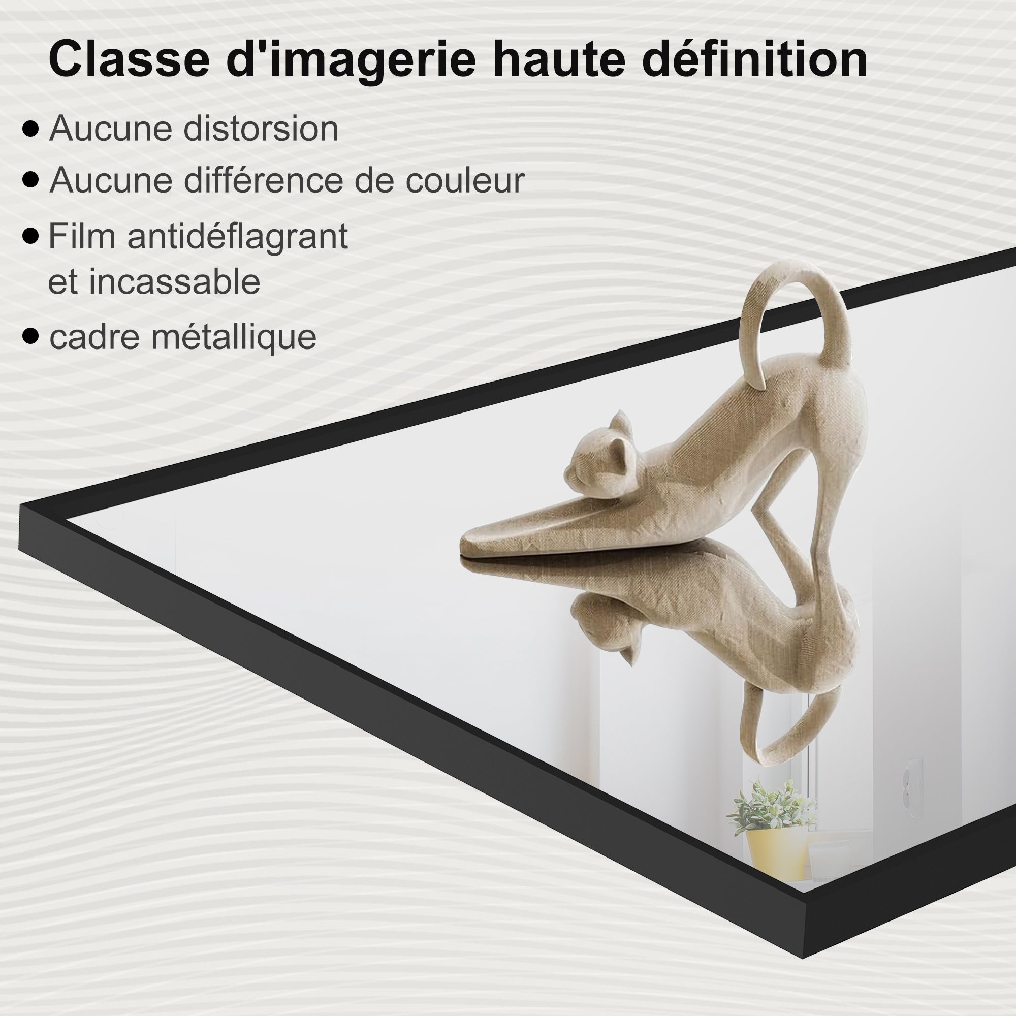 Miroir sur pied Rectangulaire 164 x 54cm, Grand Miroir Intégral avec Cadre en Alliage d’aluminium pour Chambre, Salon, À suspendre ou s'appuyer, Noir - 4