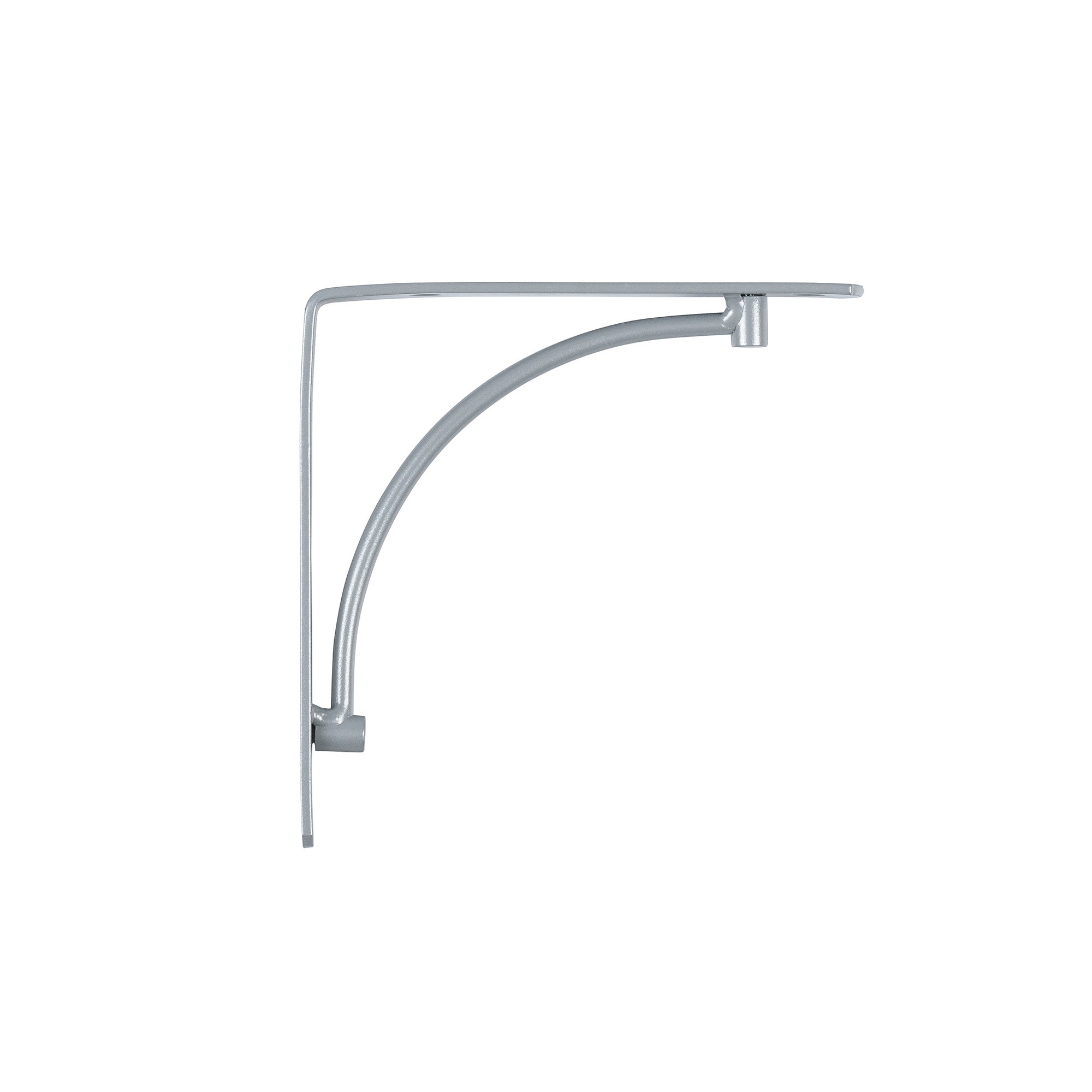 Suporte de Prateleira parede | Estilo decorativo | Fabricado em aço | Acabamento cromado líquido fosco | Medidas 20*150*150mm | Sistema de fixação - 3