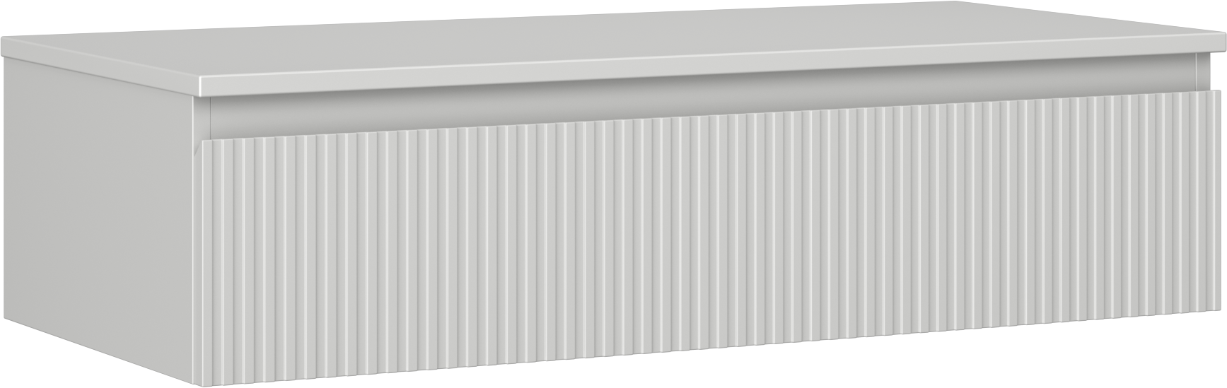 Mexen Rivel szafka łazienkowa podumywalkowa 100 cm z blatem, 1 szuflada, ryflowana , szara mat - 91A20-10023-1-BFC62