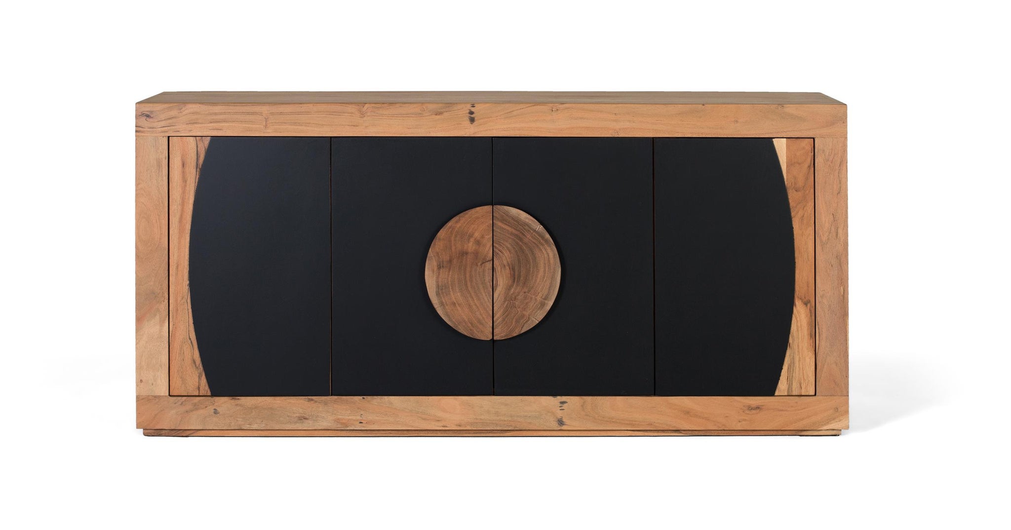 Komoda z drewna akacjowego, rustykalny styl współczesny - 76x160x40 GYC