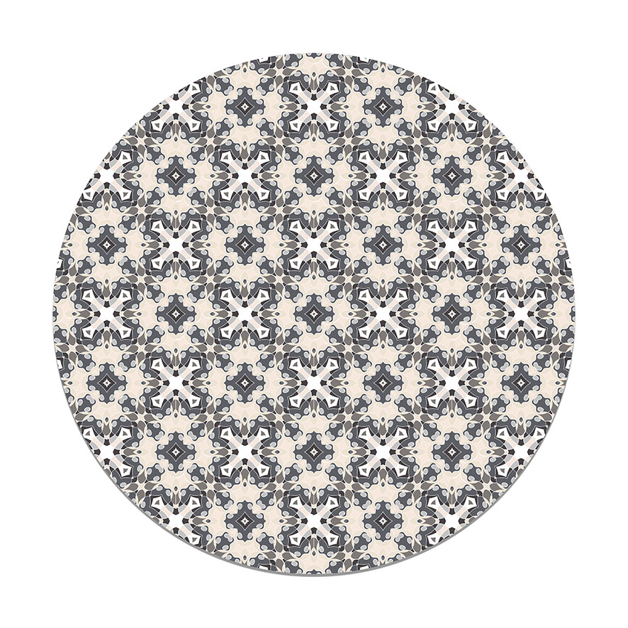 Panorama alfombra vinílica - alfombra de vinilo cocina, habitación, pasillo - decoración hogar - redonda hidráulica tipo oriental gris 190x190 cm