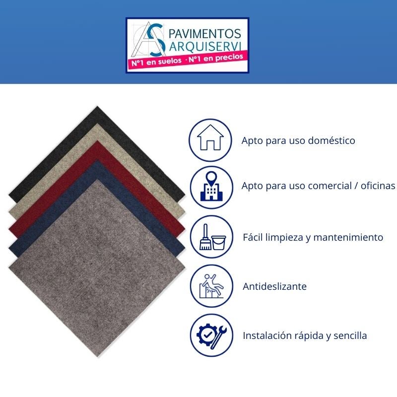 Arquiservi - Moqueta en loseta Báltica Beige 50x50 (5M2) | Antiestática, insonorizante y apta para oficinas y hogar - 2