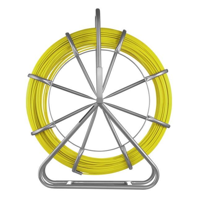 Aiguille Electricien SucceBuy avec Support 152 m, Tire-Fils Electrique en Fibre de Verre 6,3 mm, Outil Tirage Cables pour Murs et Conduits Electriques