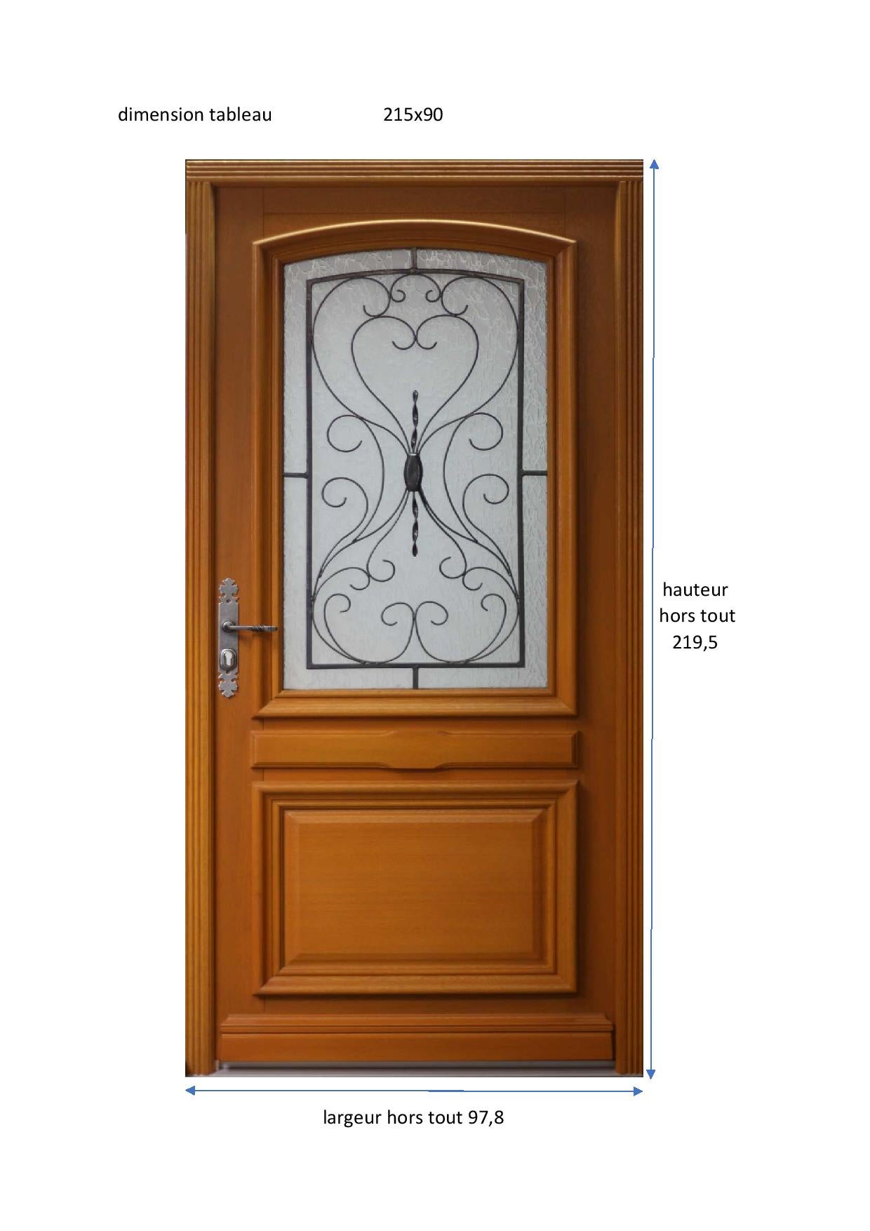 Porte D'entrée Bois Pleine Eyden, H215 X L90 Cm Côte Tableau P, Droite Gd Menuiseries - 5