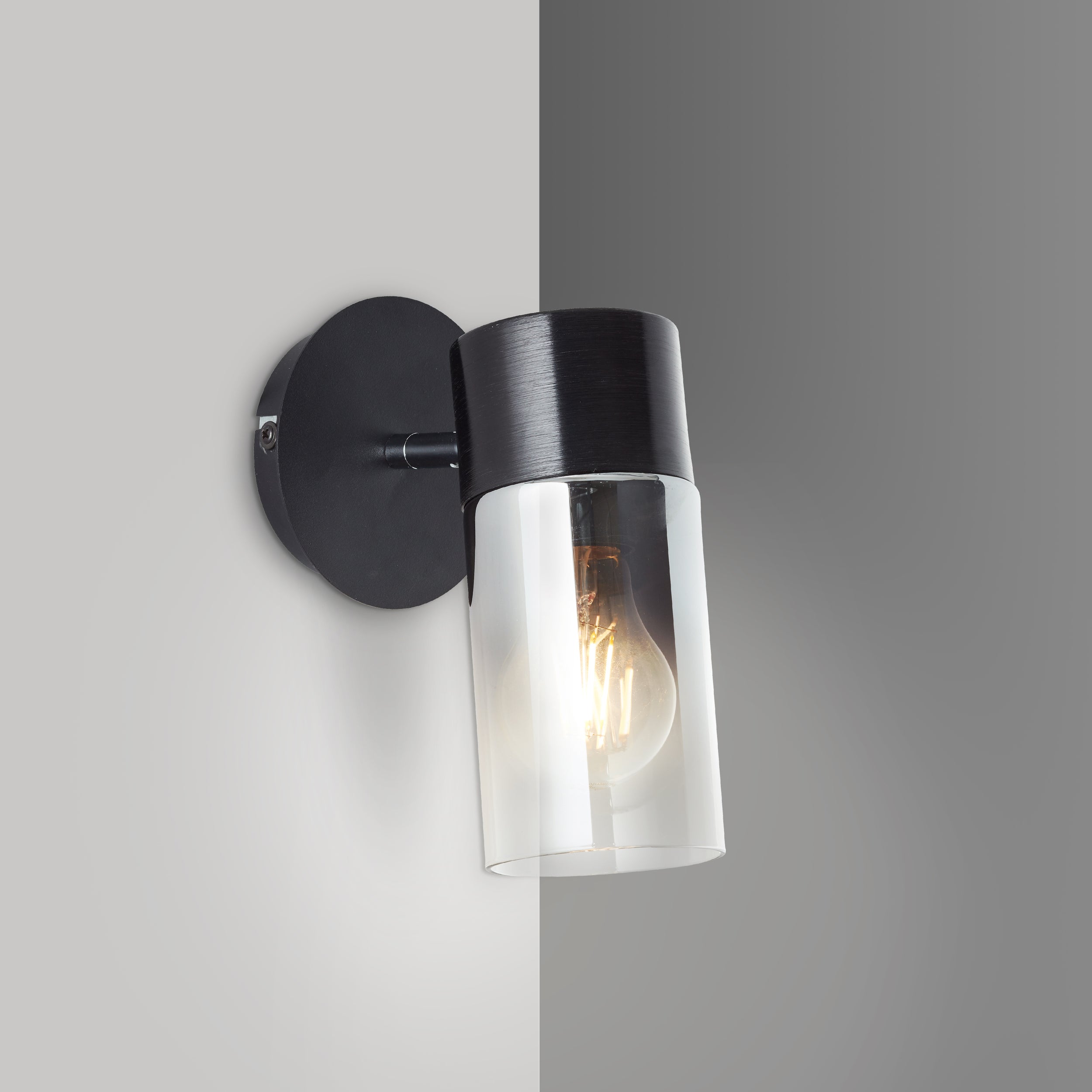 Brilliant Spot Alia lampa 1 żarówka czarny/dymione szkło czarny 1x A60, E27, 40 W - 7