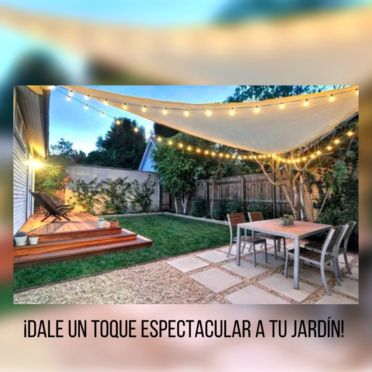 Toldo vela triangular impermeable 3x3x3 m con anillas y cuerdas beige Klack - 5