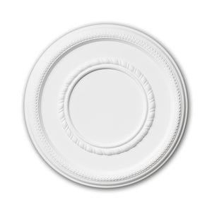 Profhome Rosone Soffitto Parete 156030 - Ø 39,5 Cm In Poliuretano Espanso, Stile Rococò, Primerizzato E Verniciabile