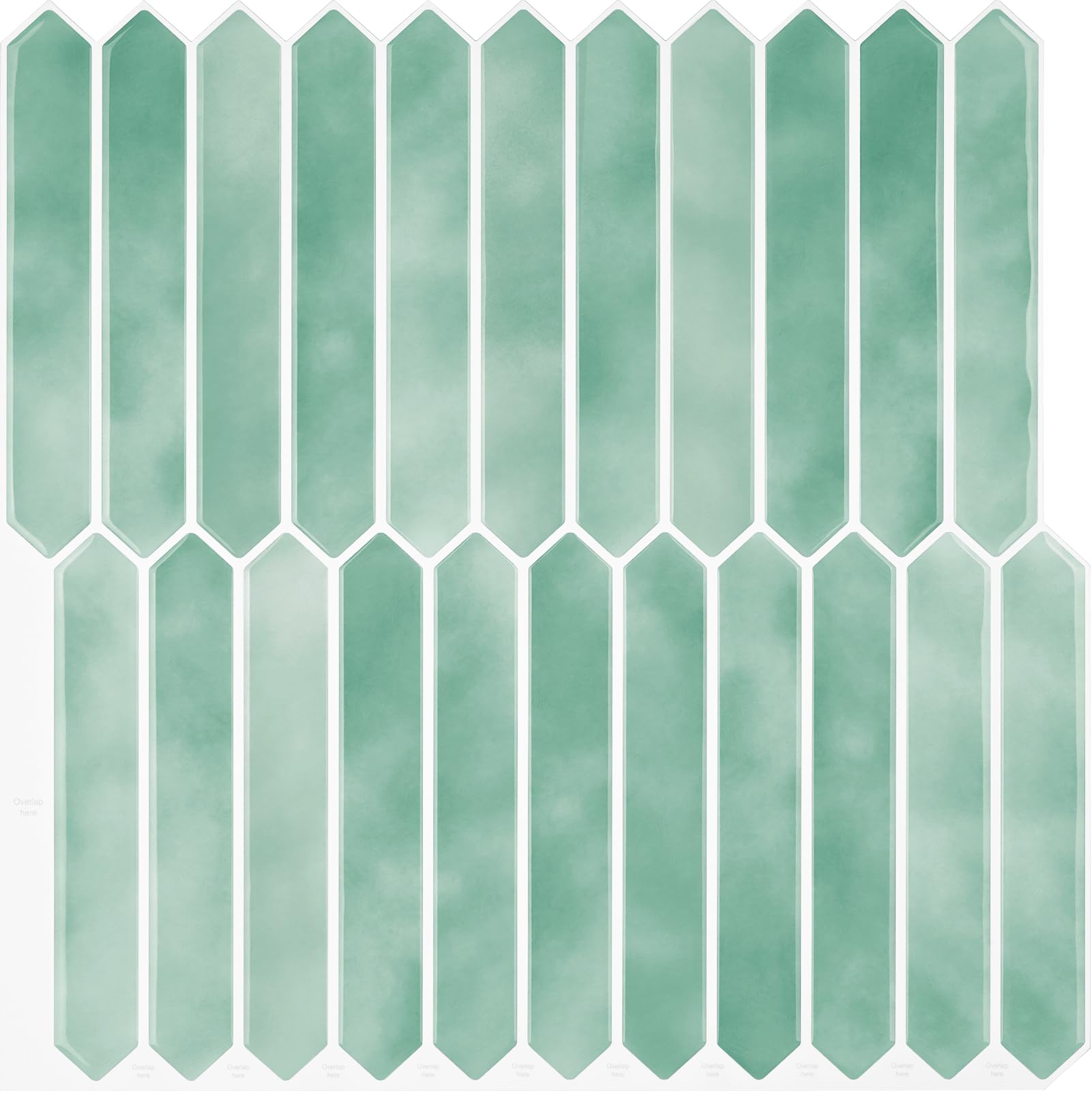 Lot de 10 autocollants muraux hexagonaux 3D pour dosseret, vert dégradé, 300x 300mm - 7