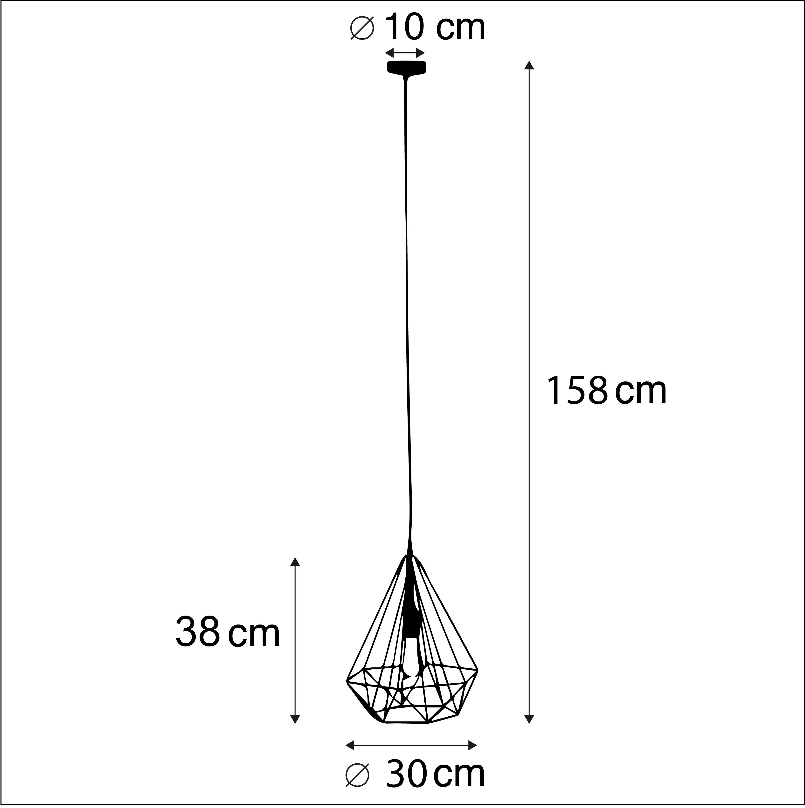 Qazqa moderne lampe suspendue - Carcass - doré/laiton, rond, max. 40w, e27, 30cm, idéal pour la salle à manger et le salon - 3