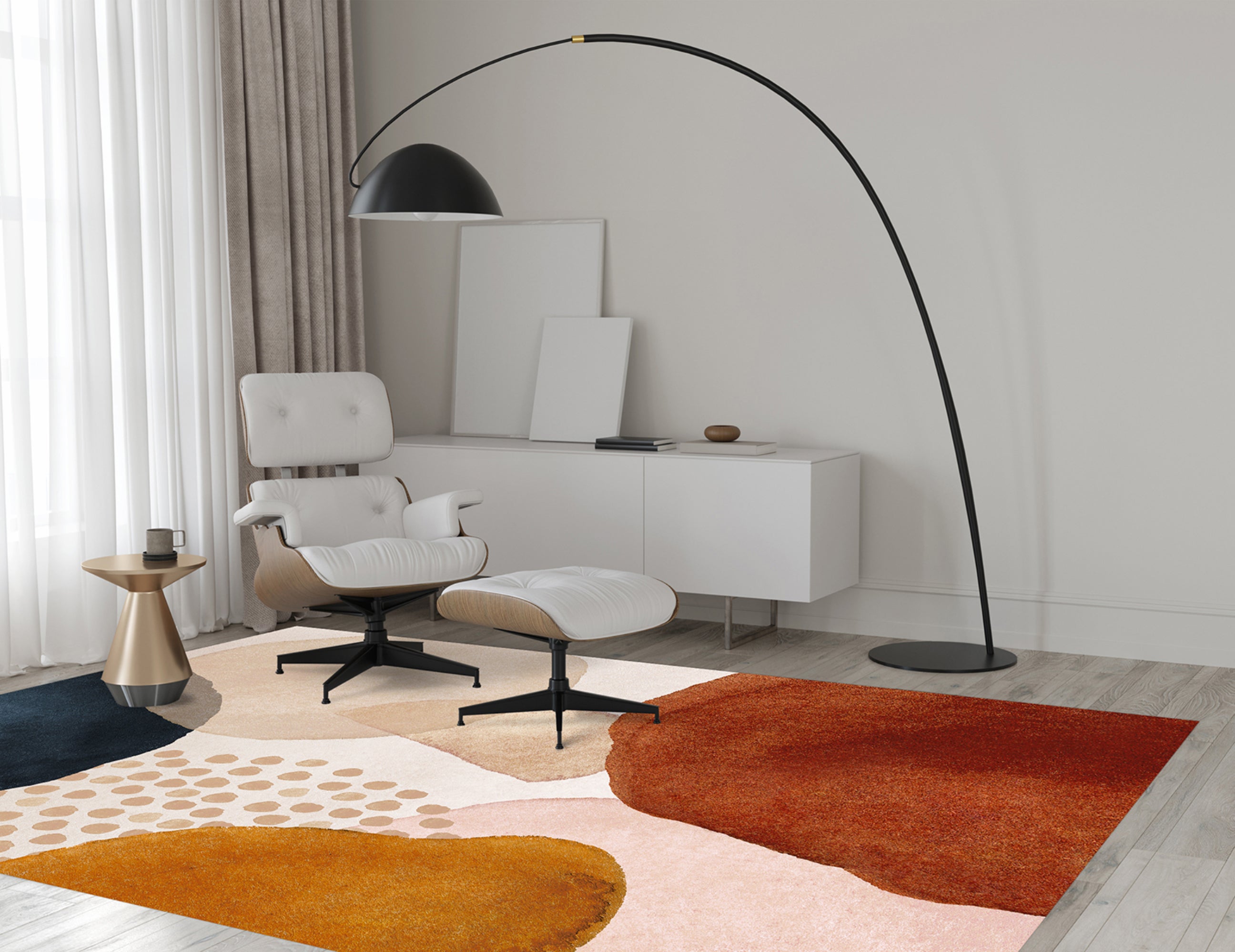 Tapis antidérapant en vinyle, Anoushka 160x240 cm - PVC imprimé, lavable, ignifuge, pour le salon et la cuisine, style moderne - 6