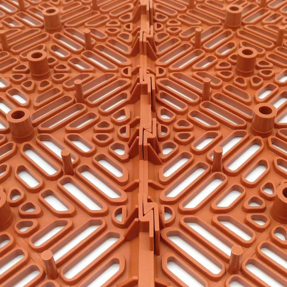 Loseta Autoventilada para Suelos (Teja/Terracota). Medidas: 30 x 30 x 1,5cm. Colocación en piscinas, duchas de jardín, baños, vestuarios, terrazas - 6
