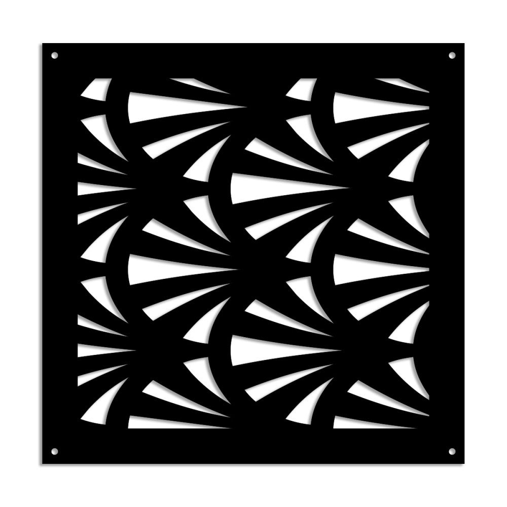 WINDSHELL - Perforowany panel PCV - Osłona przeciwsłoneczna - Rozmiar 48x48 cm - Grubość 1 cm - Kolor CZARNY