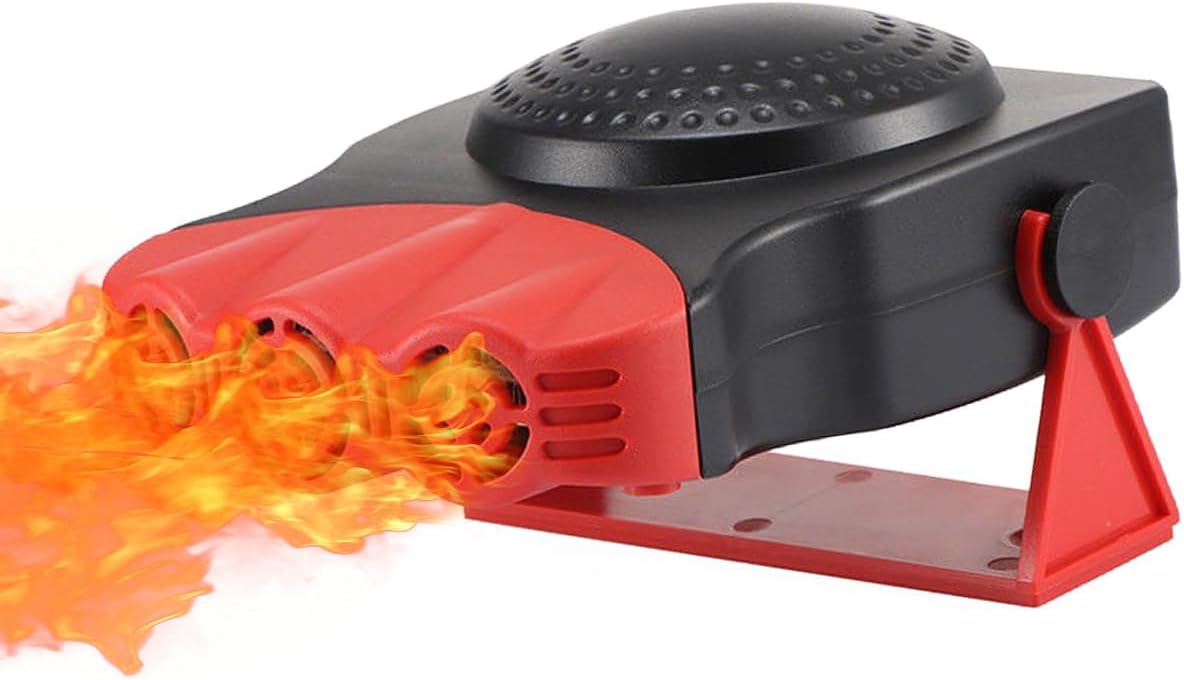 Ogrzewacz samochodowy, 24V 150W, z funkcją odmgławiania, pasujący do wszystkich modeli samochodów, czerwony.