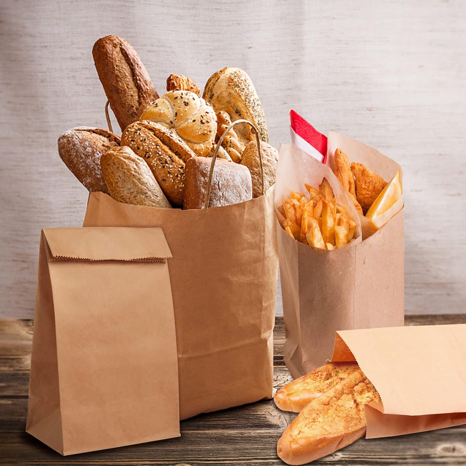 50 dużych torebek z papieru pakowego 21,5 x 12 x 7 cm, torebki prezentowe z papieru pakowego na Boże Narodzenie, imprezy, urodziny, wesela - 7