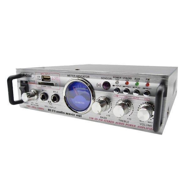 Amplificatore Bluetooth 5 Canali 600W Con Microfono E Radio FM - Perfetto Per Karaoke, Feste E Home Theater