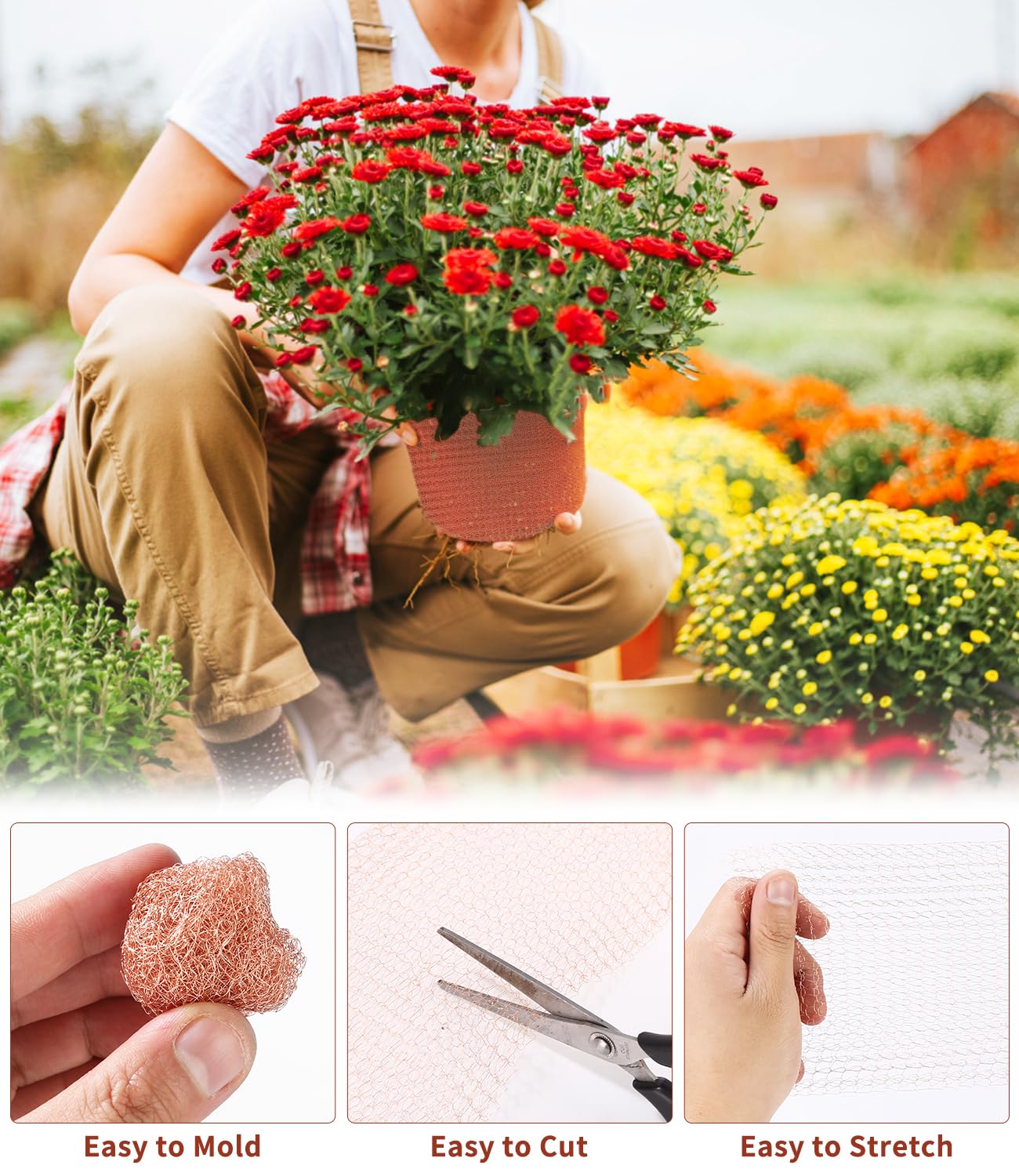 10m x 127mm Grillage Anti Rongeur de Haute Qualité, Ruban de Cuivre Contre Les Escargots, Filet en Cuivre 100% Cuivre Anti Limaces et Escargots - 3